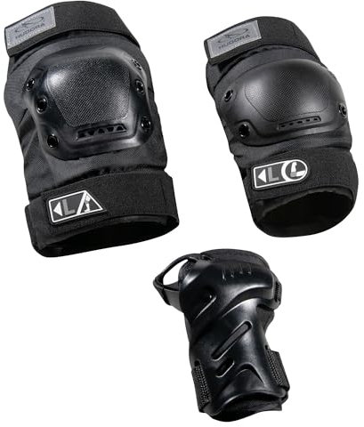HUDORA Protektoren-Set Pro - Set aus schwarzen Knieschonern, Hand- & Ellenbogenschützern für Jugendliche & Erwachsene - Gelenkschoner ideal zum Inliner, Rollschuh, Skateboard & Scooter fahren