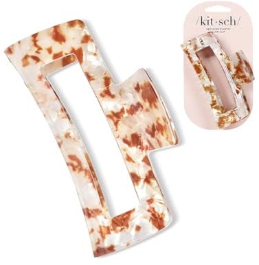 Kitsch Pinza para el pelo con forma de garra abierta para mujer, marrón, 1 unidad (paquete de 1)
