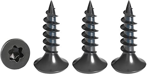 Drenky Holzschrauben Torx Schwarz 50 Stück, Schrauben Senkkopf M4 X 12 mm Aus Edelstahl Rostfrei A2 Vollgewinde Spanplattenschrauben Selbstschneidende Schrauben Universalschrauben Torx TX20