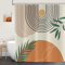 ASDCXZ Tenda da doccia 180 x 240 cm, stile bohémien, moderna, astratta, arte, sole, luna, beige, bagno, lavabile, tenda da doccia in poliestere, impermeabile, per vasca da bagno con 12 ganci
