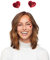 Goldschmidt Haarreif mit Herzchen-Fühlern | Herz Tiara Kopfschmuck Fasching | Karneval Liebe (rot)