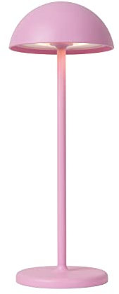 LUCIDE JOY - wiederaufladbare Tischlampe Innen/Außen - Akku/Batterie - Ø 12 cm - LED Dim. - 1x1,5W 3000K - IP54 - Rosa