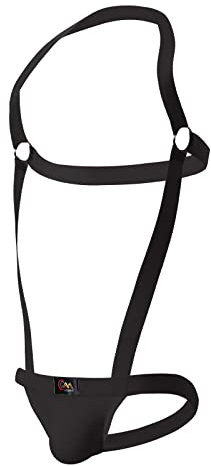 UnoSheng Gay String Herren Herren-Sex-Kleidung mit hängendem Hals, Eisenring, All-in-One-Unterwäsche, leerer Sex-Slip Netzslip Für Männer (Black, M)