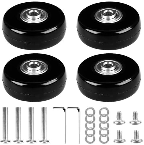 4 PCS Gepäck Ersatzräder, Ersatz Rollen für Koffer, Gummi Rollen Räder Ersatz Wheels Rad Trolley Hartschalenkoffer Rollen Gepäckkoffer Rad für Koffer Gepäck (50mm x 18mm)