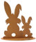 MACOSA HN41533 Deko-Hasen Rost Metall 34 cm rustikal Metallhase Osterhase Rostdeko Osterdeko rostig Dekoosterhase Oster-Dekoration Tischdeko Hasenpaar Deko-Figur Ostern