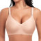 Ganado Sujetador sin Aros con Relleno Mujer Sujetadores Push Up sin Costuras Bralette Comodos Cuello V (Claro,M)