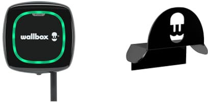 Wallbox Pulsar Plus Ladegerät für Elektrofahrzeuge & Wandhalterung für Kabel (Black)