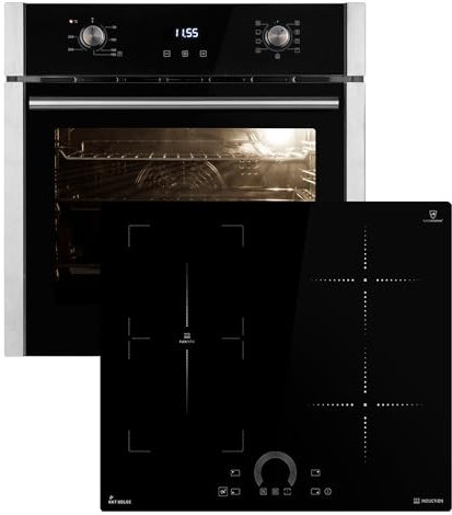 Autarkes Herdset | 60cm Einbaubackofen EB8005ED | 60cm Induktionskochfeld IH85901FZ | Pizzafunktion | Grill | Umluft | Heißluft | Automatik-Timer | 2-fach Wärmeschutzverglasung | SET8005IH592FZ