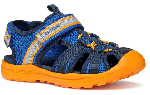Geox J VANIETT Boy A Sandal, Royal/Orange, 37 EU