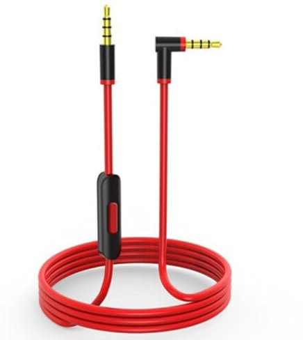 Panlouting Repuesto Cable Auxiliar de Audio | 1,4 Metros con Micrófono y Control | Compatible con Auriculares Beats by Dr. Dre Solo Studio Pro Detox Wireless Mixr Executive Pill
