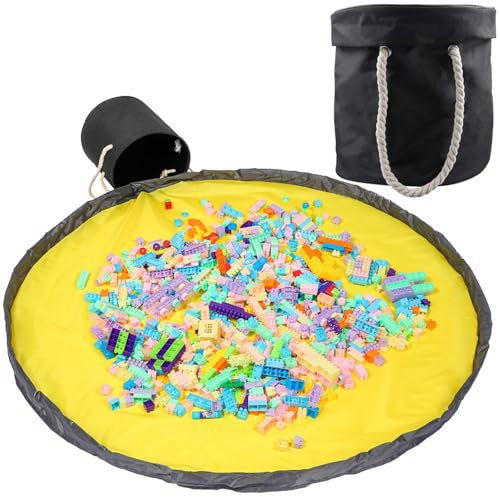Aufbewahrungstasche für Kinderspielzeug, Spielzeug Aufbewahrung und Spielmatte, Aufbewahrungsbox Kinder 150cm Großes Spielzeugsack für Bauklötze, Autos, Puppen und Lego Organizer Taschen