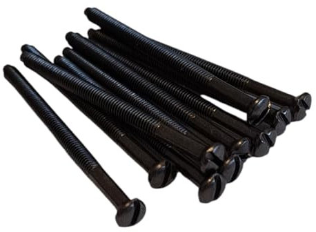 M3.5mm X 50mm Long Black Nickel Electrical Machine Screws for Light Switch Plug Socket - Pack of 10