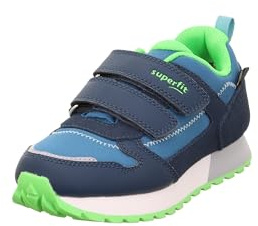 Superfit Jungen Kletthalbschuhe Dash, Kinder Halbschuhe, Weite: M IV, lose Einlage, Strassenschuhe, Freizeitschuhe, BLAU/HELLGRÜN (000), 30 EU