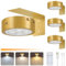 Lightess 4 Pack Picture Lights for Wall Rechargeable with Remote 3 Colors Picture Frame Light LED Wall Lights Dimmable Timer&Touch Control Magnetic Battery Operated Darts Light,Gold