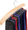 Stormix Wooden Tie Rack, Tie Holder with 24 Folding Hooks, Space Saving Belt Organizer Necktie Storage, 360° Rotating Tie Hanger for Men Scarves Tank Tops Scarves Accessories
