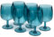 Yalin Set of 6 Unbreakable 12 oz Acrylic Plastic Wine and Water Tumbler Stackable Goblets. (Cyan, 12 oz)