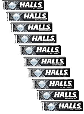 Halls | Caramelle Rinfrescanti Senza Zucchero | Halls Extra Forte Caramelle Mentolo Eucalipto - 10 Stick (320 Gr)