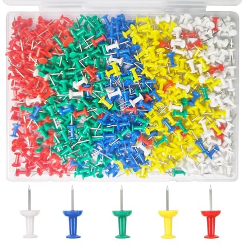 300 Stück Mehrfarbig Reissnägel Bunt Pinnwandnadeln Reisszwecke Pinnadeln Push Pins, für Fotos, HangingTacks, Tags, Büro und Haus, Bulletin Board