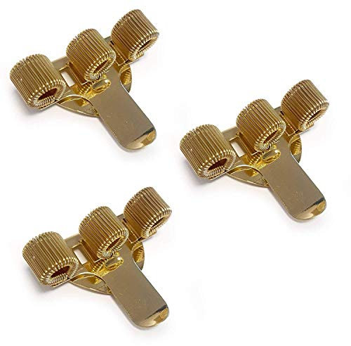 Dreifach-Stifthalter mit Taschen-Clip, aus Metall – Ideal für Ärzte / Krankenschwestern / Piloten – [3 Stück] – GOLD