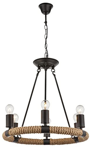 Globo Decken Hänge Lampe Hanf Seil Kronleuchter Wohn Zimmer Pendel Lüster Leuchte 69029-6