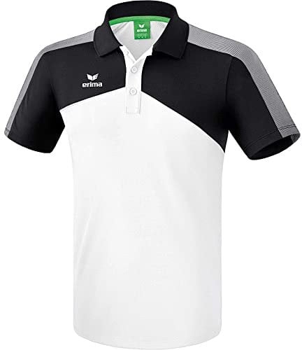 ERIMA Herren Poloshirt Premium One 2.0 Poloshirt, weiß/schwarz, L, 1111803