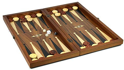 20 HAND CRAFTED SOLID OAK WOODHELENA WOOD ART BACKGAMMON SET - 2243P