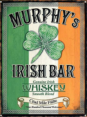 WallAdorn Murphy's Irish Bar Echter Irish Whisky Eisen Poster Malerei Blechschild Vintage Wanddekor für Cafe Bar Pub Home Bier Dekoration Handwerk