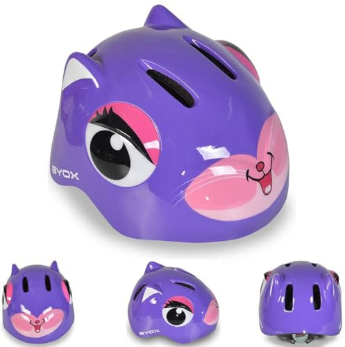Byox Schutzhelm Y26 Kati Größe S 48-54 cm einstellbar 4 Löcher LED-Beleuchtung, Farbe:lila
