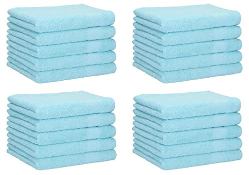 Betz 20 Stück Gästehandtücher Palermo 100% Baumwolle Größe 30x50 cm Farbe Türkis