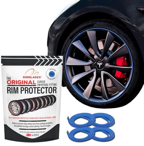 Rimblades Original – NEUER DELUXE-Felgenschutz für Leichtmetallräder | Schutz für Leichtmetallräder | Radschutz | Passend für 12-24-Zoll-Räder (Blau)