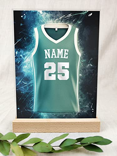 Milwaukee Fanartikel Acryl Tafel - Personalisiertes Geschenk, Basketball Geschenke Jungen, Basketball Trikot, Fanartikel, Fanartikel Kinder, Fan Geschenke, Milwaukee Trikot für Milwaukee-Fans