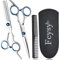 Haarschere Effilierschere Set, Fcysy Haarschneideschere Scheren Set Friseur Haar Schere Frisör, Effilierschere Friseur Profi Haarschere Friseurschere Friseur Set für Frauen Männer Hunde -Blau