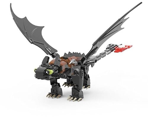 ZITIANYOUBUILD Night Fury Ohnezahn Drache 234 Teile Bauspielzeug Bauspielzeug MOC Bauen ab 18 Jahren