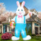 Aufblasbare Oster-Dekorationen, riesiger Hase, aufblasbar, für den Außenbereich, beleuchtet, stehend, Osterhase hält Bunte Eier Korb für Frühling, Urlaub, Hof, Rasen, Terrasse, Party-Dekoration