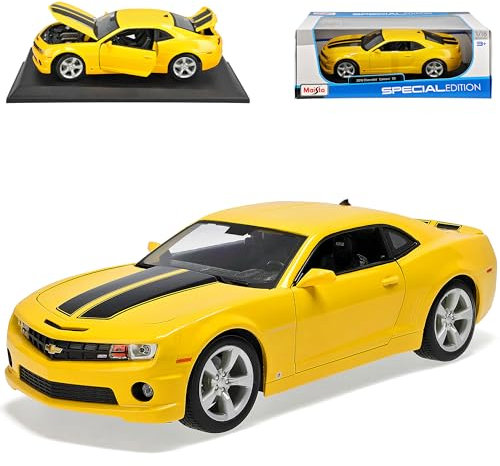 Generisch Chevy Chevrolet Camaro 2010 Ss RS Gelb Bumble Bee Aus Transformers Bumblebee 1/18 Modellauto Modell Auto