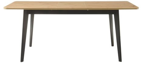 Furn.Design Esstisch in Eiche Artisan und schwarz Küchentisch skandinavisch ausziehbar mit Einlegeplatte Ausziehtisch 140-180 x 75 cm Ronson