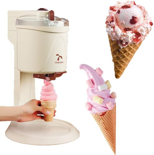 Machine à Crème Glacée Molle, Maison Bricolage Cuisine Automatique Mini Machine à Crème Glacée Au Yaourt Aux Fruits Machine à Crème Glacée Molle, Opération Saine Et Simple En Une Seule Pression