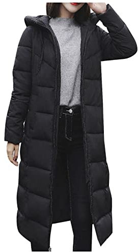 Daunenmantel Damen Lang Leicht - Daunenjacke Damen Lightweight Mit Kapuze Wintermantel Warme Mit Reißverschluss Steppmantel Mit Tasche Übergangsjacke Einfarbig Verdicken Steppjacke Mantel