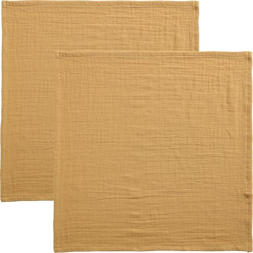 Erwin Müller Serviette Arona 2er-Pack Musselin Curry Größe 40x40 cm