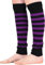 ANZEE Kids Stripe Leg Warmers Stay Warm & Stylish Girls Knitted Ankle Children Legwarmer for Book Week Christmas School Dance Party Wear Sports Yoga Accessories (Purple Black, One Size)
