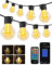 Outdoor String Lights with App Control & Timer, 15M Dimmable Smart Garden Festoon Lights, 25LED G40 Bulbs Waterproof Mains Powered Lights Connectable up to 30M for Porch Backyard Patio Party Lighting