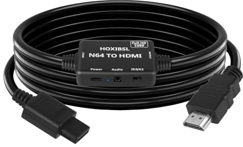 N64 Gamecube to HDMI Converter Adapter,HDMI Cable for N64/SNES/NGC/SFC,with 3.5mm Audio Jack,Support 16:9/4:3 Image Scaling,Plug and Play