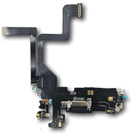 TY BETTERY® Charging Port Flex cable compatible with iPhone 14 Pro - Dock Connector + flex cabler - black