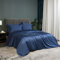 Luowei Kühlender Bettwäsche 155 x 220 cm Bambusfaser Sommer Dunkelblau Atmungsaktiv Weich Bettwäsche Set aus Bambus Polyester Hautfreundlich Komfort mit Reißverschluss und 1 Kissenbezug 80x80cm