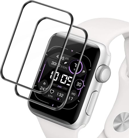 Carantee 2 Pièces Verre Trempé pour Apple Watch Series 4/5/6/se 40mm, Résistant Protection écran, Sans Bulles Vitre Haut Définition Montre Vitre Protection Compatible avec Apple Watch 40mm