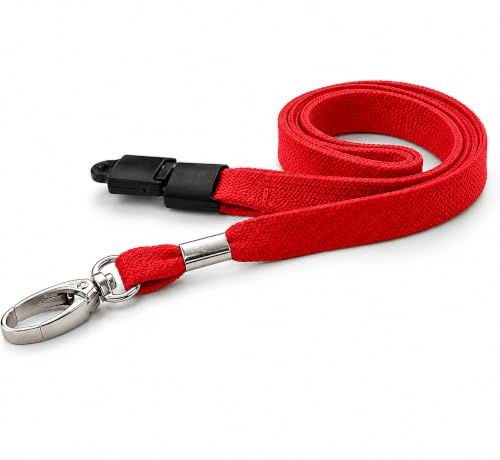Red ID Lanyard, Metal Lobster Clip, Safety Breakaway | ID Lanyard | Metal Lobster Clip | Safety Breakaway | Workplace Badge Strap
