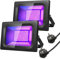 2pcs LUNSY Lumière Noire LED 30W, Imperméable IP66 Projecteur Lumière UV Extérieur, Lampe LED Violet, Eclairage à Effet pour Fête, Disco DJ, Soirée, Peinture Fluo, Affiche Fluorescente, Néon, Bar