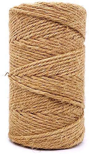Leecogo Spago di iuta da 100 m, 2,5 mm, 4 strati, resistente, marrone, corda di iuta per casa, giardinaggio, piante, appendere foto, imballaggi industriali, barattoli, decorazioni per matrimoni,