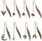 RZKJ-SHOP Metall Lesezeichen mit Feder und Anhänger, 8 Stück, Vintage Metallmarker in Antik Bronze mit Baum, Blätter, Stern, Mond Mustern für Leser, Erwachsene und Kinder