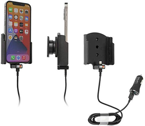 Brodit Gerätehalter 721235 Made IN Sweden mit Ladefunktion für Smartphones - Apple iPhone 12, iPhone 12 Pro, Schwarz